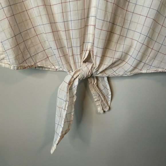 Madewell rainbow windowpane tie front  blouse size small - Picture 5 of 8